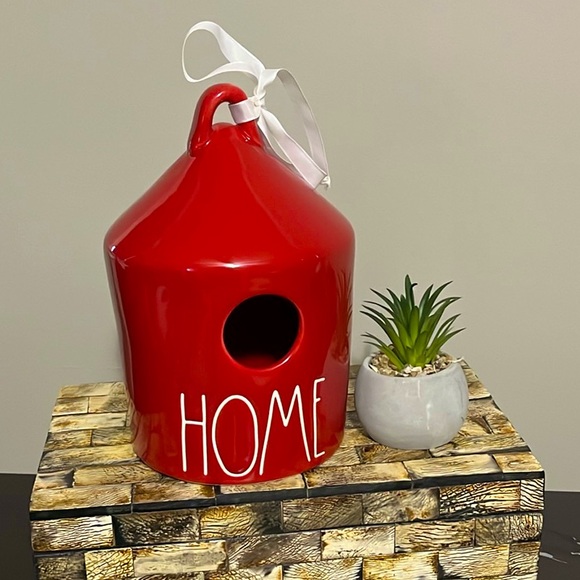 NEW RAE DUNN Red HOME Birdhouse - Picture 2 of 6